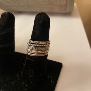 Elegant Silver Stacked Rings